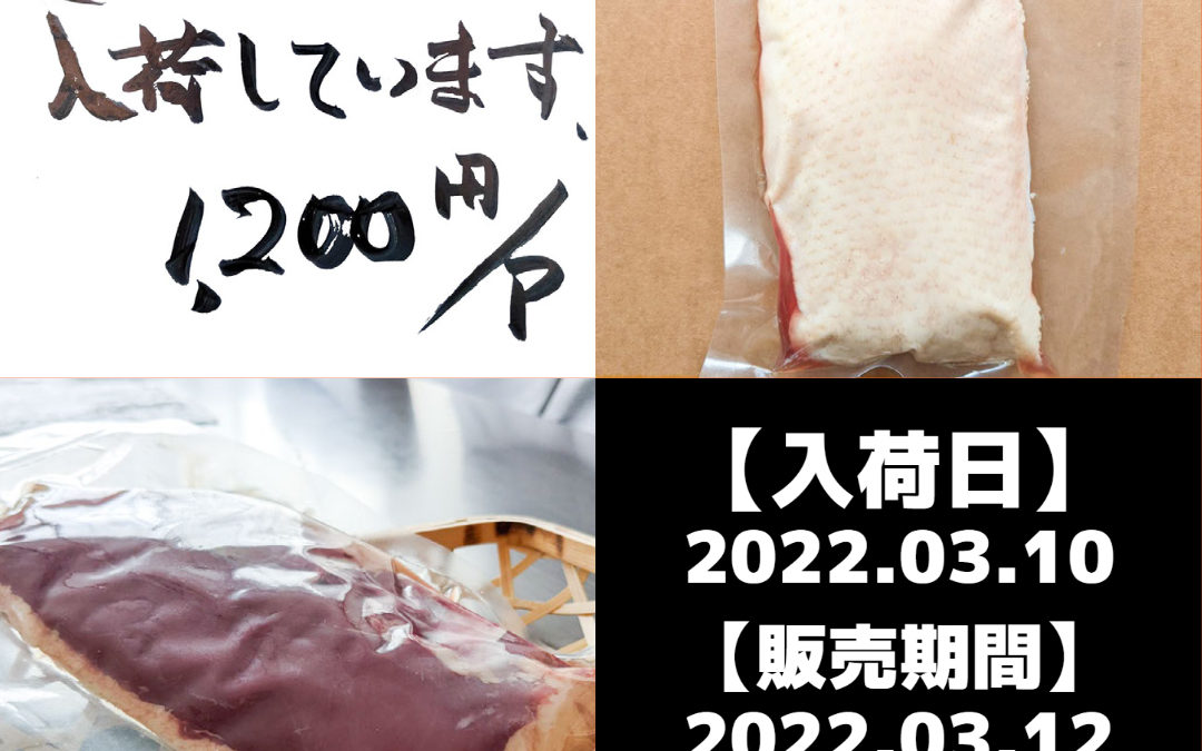 国産鴨＜フレッシュ＞入荷！20220310